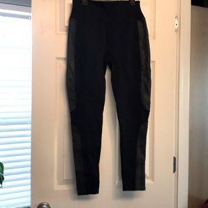 Spanx ponte legging with faux leather side detail